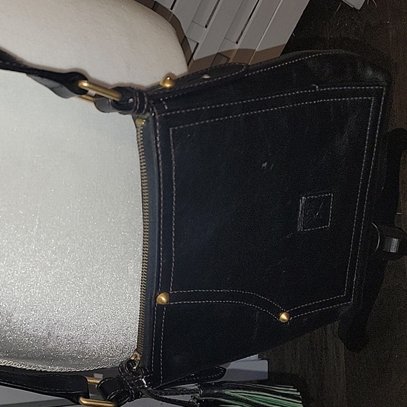 Dooney & Bourke Black Genuine Leather Crossbody Tassle Bag‎ - Picture 11 of 12